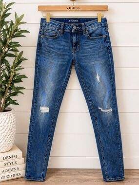 👖 Vigoss Jagger Distressed Skinny Jeans Women’s 26 Medium Wash Stretch